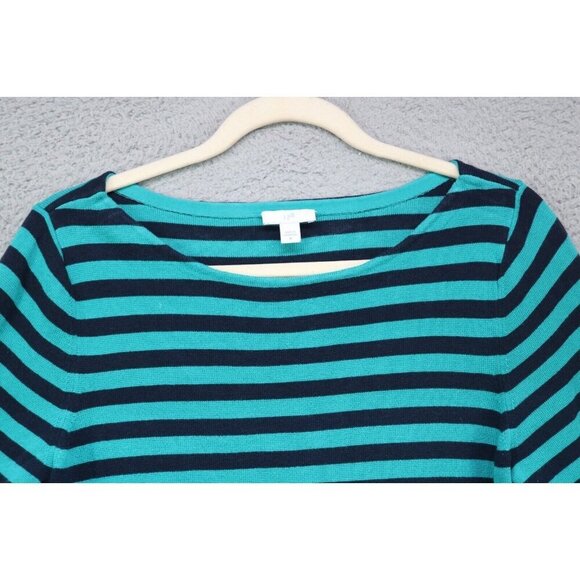 J.Jill 3/4 Sleeve Striped Sweater-Size Medium - Picture 4 of 10
